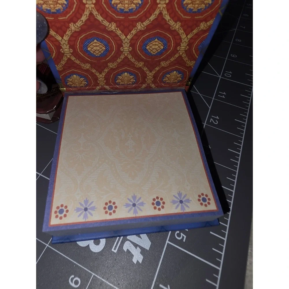 Punch Studio Journal and Jeweled Notepad Set Gold Marbled Blue Floral Stationery
